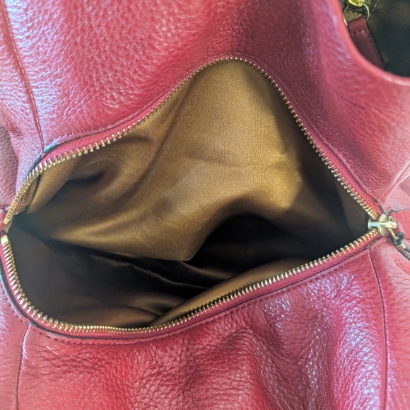 Coach Bag Madison Phoebe Cranberry Red Leather Shoulder Hobo H24621 From 2013 - Picture 3 of 16